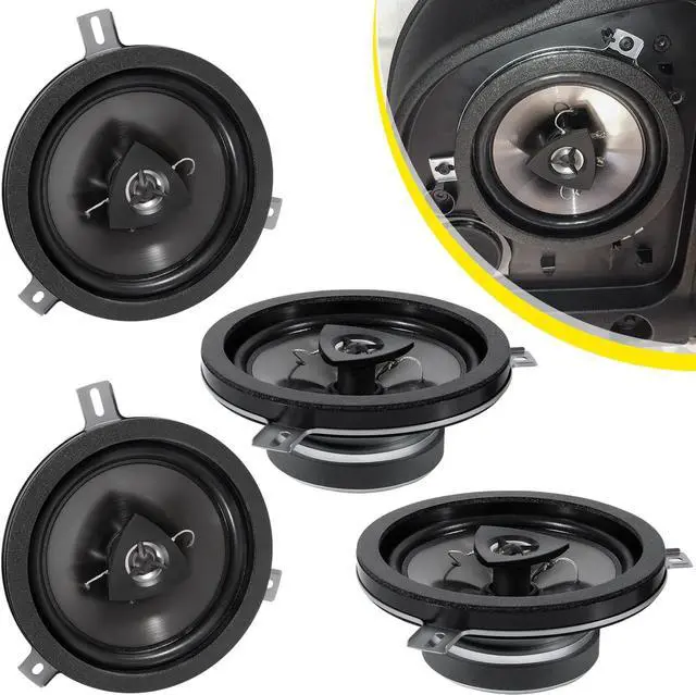 Main image of 4 Pack Speaker Upgrade For 2007-2018 Jeep Wrangler JK JKU & Grand Cherokee, Commander, Liberty, Dodge Challenger, Durango, Dakota, Nitro, Chrysler 6.5 Inch 2-Way Car Audio Speaker Replace OEM 77KICK10