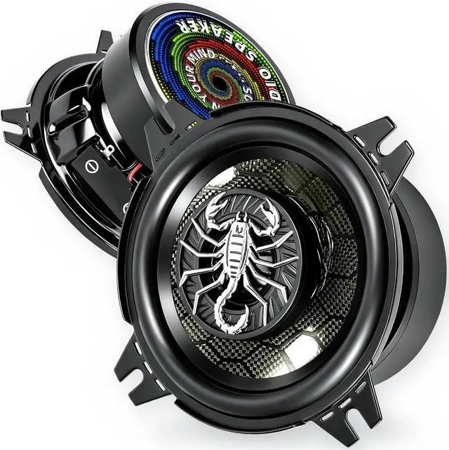 Main image of CarbonForce 4 Inch Speakers, 400W Peak 4 Ohm 4 Inch Car Speakers, 4in 2-Way Coaxial Speakers with Honeycomb Carbon Fiber Cone, N48 Tweeter for Door & Dash, 2 Pack