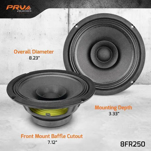 Alt view image 3 of 7 - 8FR250 8 Inch Full Range Speaker, 8 Ohms, 250 Watts Continuous Program Power, 125 Watts RMS Power, 93.5 dB, Full-Range Driver Loudspeaker for Pro Audio Systems (Single)
