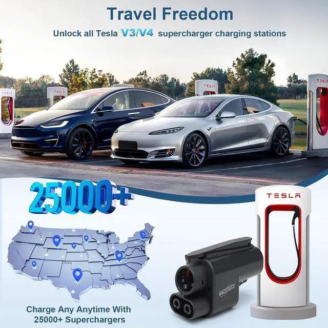 Alt view image 6 of 7 - Electric Vehicle Charging Adapter Compatible with Tesla Supercharger, Fit for Rivian,Ford,GM EVs for Tesla Supercharger to CCS1 Charger Adapter, Max 500A 1000V Fast Charge