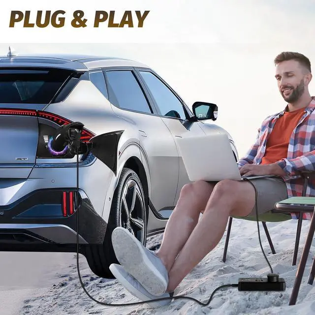 Alt view image 6 of 7 - V2L Adapter Compatible with Hyundai IONIQ 5 & IONIQ 6, Kia EV 6. Power Your Devices by Using Your Car Battery, for Camping, Emergency Use