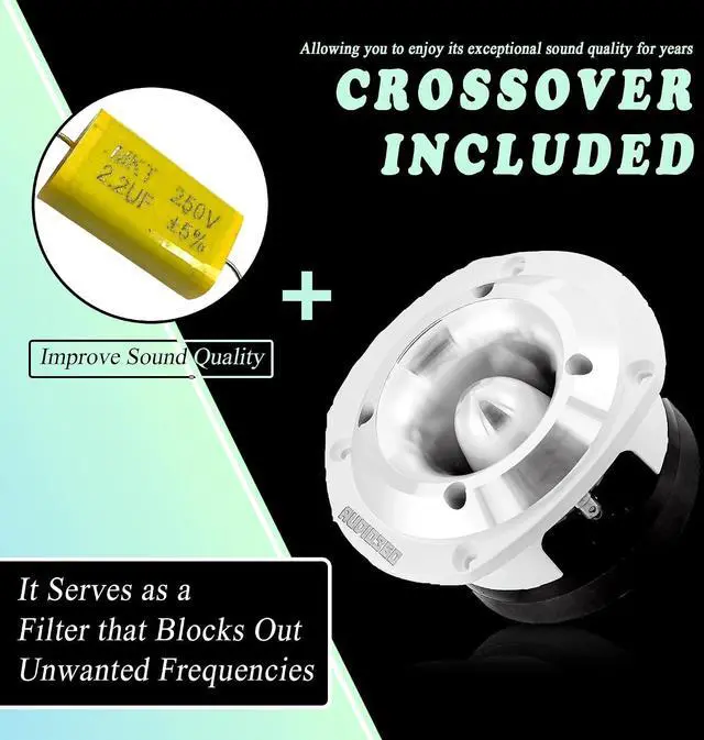 Alt view image 5 of 6 - Audio360 AD48TW 5.49 x 4.72-Inch Super Tweeter Speaker, 4 Ohm, 2500W Max Power, 107dB Sensitivity, Phenolic Diaphragm, CCAW Voice Coil for Pro Car and Marine Audio