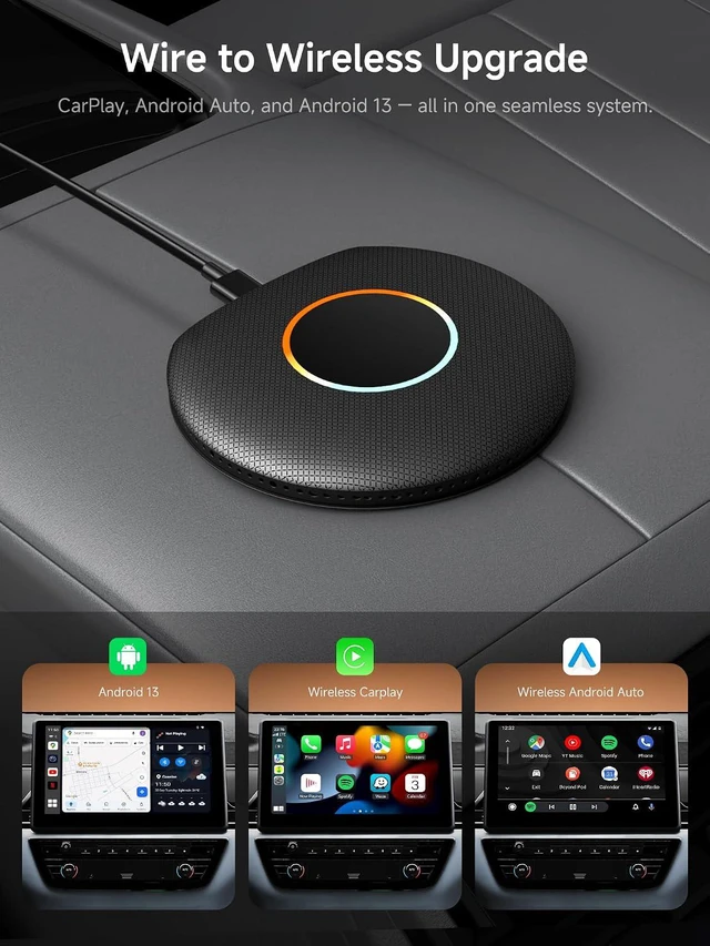 Alt view image 3 of 7 - DriveChat AI Magic Box CarPlay/Android Auto Wireless Adapter with GPS/Dual Bluetooth, Supports Netflix/YouTube/TikTok