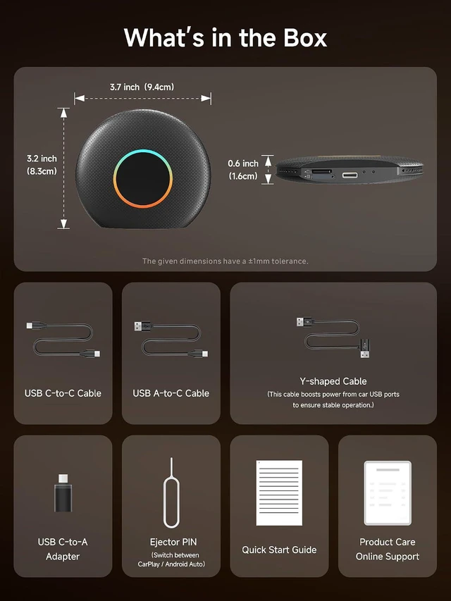 Alt view image 7 of 7 - DriveChat AI Magic Box CarPlay/Android Auto Wireless Adapter with GPS/Dual Bluetooth, Supports Netflix/YouTube/TikTok