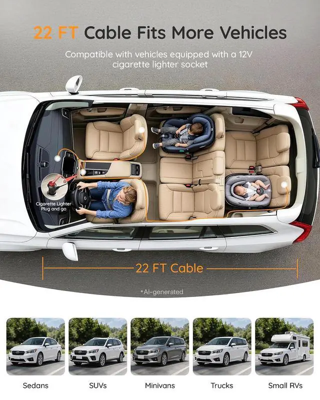 Alt view image 7 of 7 - BM5PRO Baby Car Camera for 2 Kids, 7.2" Split Screen Monitor | 1080P Car Baby Monitor, Automatic Night Vision, 2 Cameras for Rear Facing Seat, 360 Degree Headrest Mount (Orange)