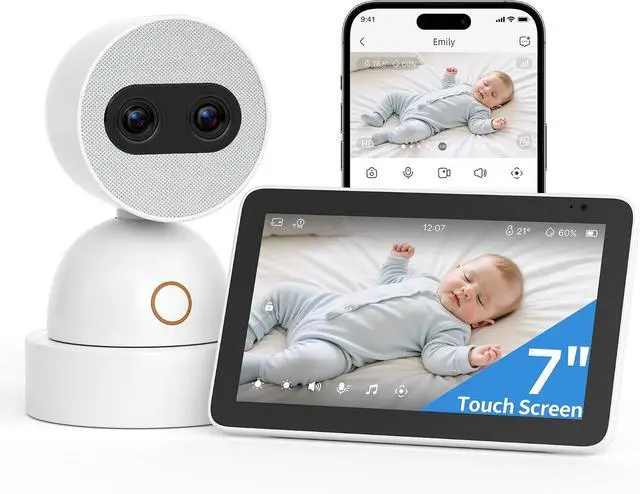Main image of Video Baby Monitor with 2× 4MP Camera, 7" HD Touch Screen Wifi Smart Audio Monitor, 6x Optical Quality Zoom, App Remote Access, AI Tracking, ligence Detection, 32GB Local Storage | YM300new