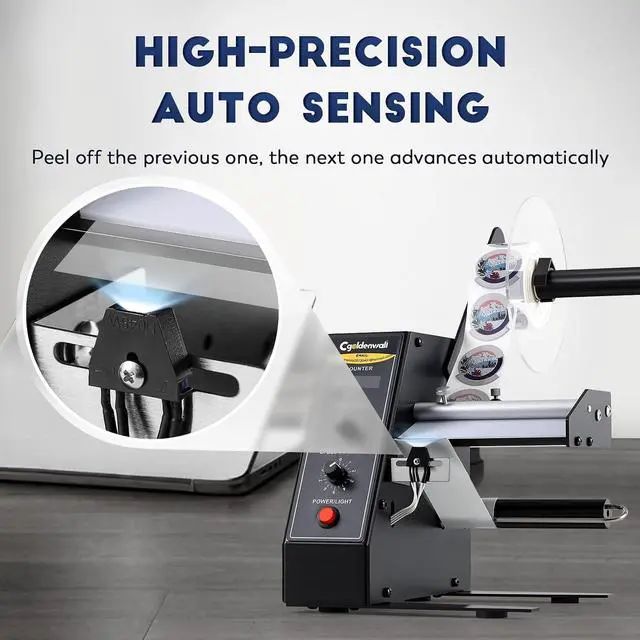 Alt view image 3 of 7 - Upgraded Automatic Label Dispenser, Up to 9 Multi-Row Counting, High Precision Auto Sensing, Speed Adjustable, Length 0.12-5.9" Width 0.16-5.5", Sticker Dispenser for Rolls Various Labels