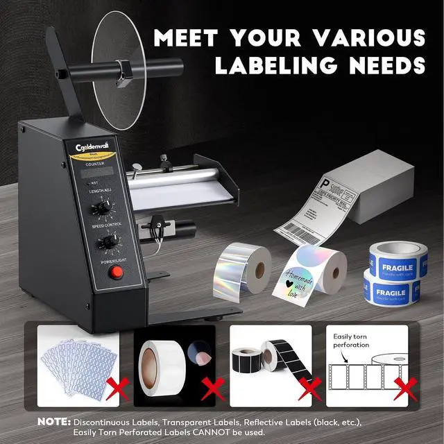 Alt view image 7 of 7 - Upgraded Automatic Label Dispenser, Up to 9 Multi-Row Counting, High Precision Auto Sensing, Speed Adjustable, Length 0.12-5.9" Width 0.16-5.5", Sticker Dispenser for Rolls Various Labels