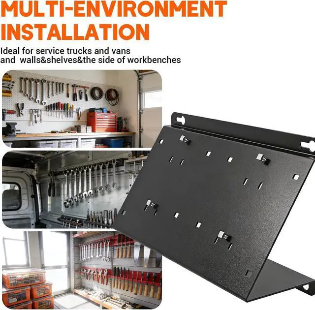 Alt view image 6 of 6 - Dual Angled Heavy-Duty Steel Wall Bracket for Milwaukee M18 & M12 Charger | Detachable Secure Holder Bracket, Easy Install on Pegboard Garage Workshop Wall Space Saving Power Tool Charging Storage