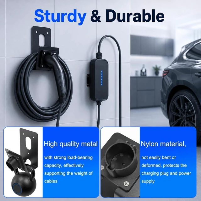 Alt view image 5 of 6 - Wall Mount Holder Kit for BMW 61905A13A62 Flexible Fast Charger 2.0 | PETG + Metal with Cable Organizer Plug Holster Storage Box, Indoor/Outdoor Use (Charger Not Included)