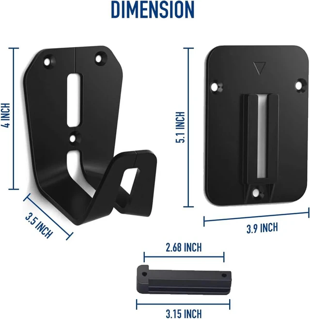 Alt view image 5 of 6 - BMW 61905A13A62 Flexible Fast Charger 2.0 Wall Mount, 3-Piece Heavy Duty Cable Holder, Nylon & Sprayed Aluminum Garage Bracket Organizer, Easy Install (Charger Not Included)