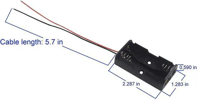 Alt view image 2 of 2 - 100 Pcs 2 x 1.5V AA Battery Holder Case Box, 2 AA Battery Holder with Wire Leads