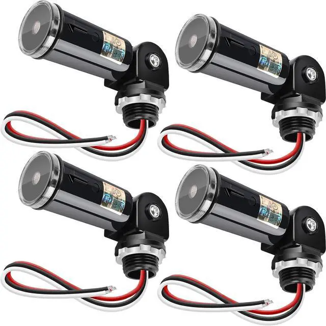 Main image of 4 Pack Dusk to Dawn Sensor for Outdoor Lighting, 120-277V Photoelectric Switch, UL Listed Photocell Light Sensor Hardwired, IP65 Photocell with Swivel Mount for Most Outdoor Lighting Fixtures