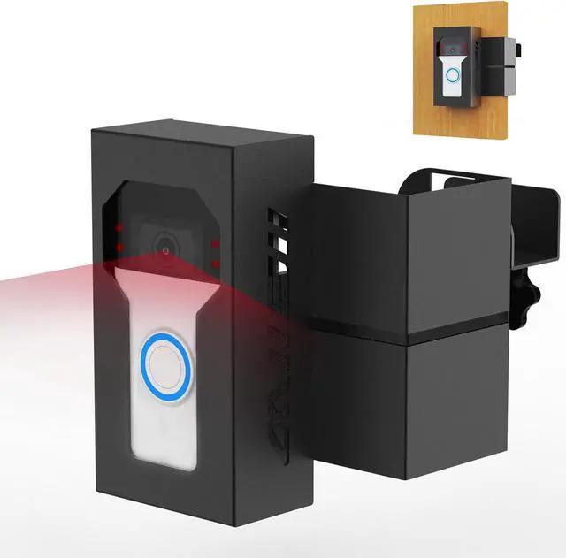 Main image of No Drill Doorbell Mount Metal Anti-Theft Charging Port | All-metal anti-theft bracket, with Charging port, No-drill for apartment/renters, Fits Ring/Blink, Won't block motion sensor