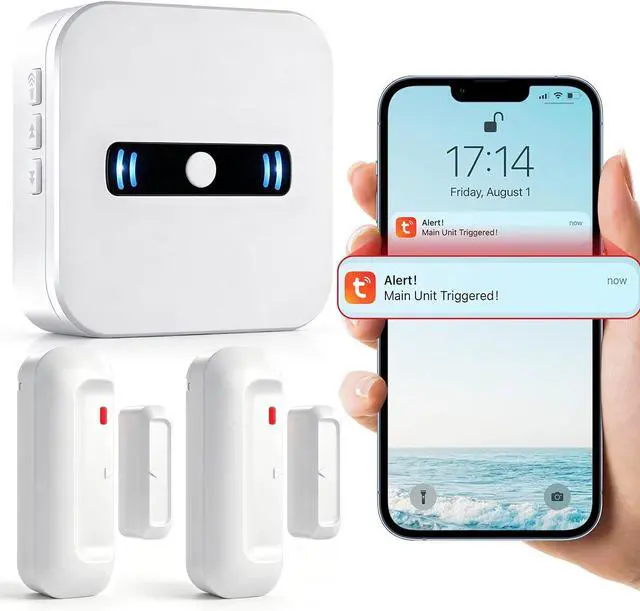 Main image of Door Chime Wi-Fi Door Sensor Alarm with Phone Notifications Chime for Business/Home/Office/Store When Entering, Door Open Chime Alarm for Kids/Home Safety ,20 RingtonesSupports App Control.