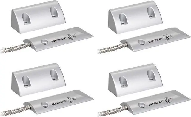 Main image of SM-226RQ Pack of 4 Enforcer Overhead Door-Mount Magnetic Contact, Closed Loop, Adjustable to Fit Most Door-Channel Widths, 2-3/4" (70mm) Gap, 24" (61cm) Wire Leads Enclosed in Armored Cable