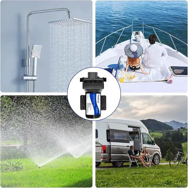 Alt view image 6 of 6 - 12V DC Water Pressure Booster Pump for RV,70PSI 5GPM Washdown Fresh Self Priming Diaphragm Pump for Boats with Filter,4-Chamner Transfer On Demand Pump for Marine Yacht Caravan Garden Hose