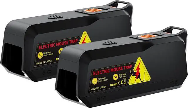Main image of 2 Packs Electric Mouse Trap High Voltage Mouse Traps Indoor for Home Electronic Mice Zapper with LED Light Reusable and Portable Mice Trap for Living Room Kitchen Garage