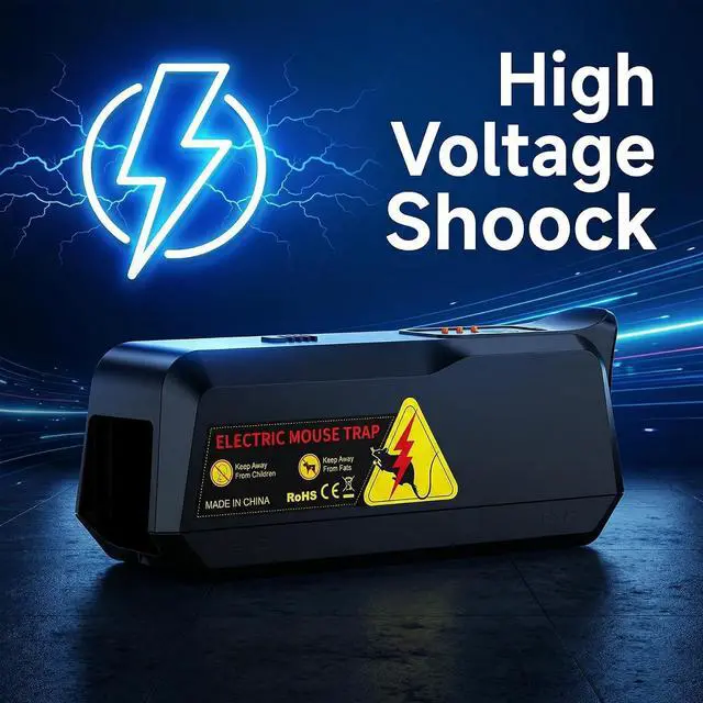 Alt view image 2 of 7 - 2 Packs Electric Mouse Trap High Voltage Mouse Traps Indoor for Home Electronic Mice Zapper with LED Light Reusable and Portable Mice Trap for Living Room Kitchen Garage