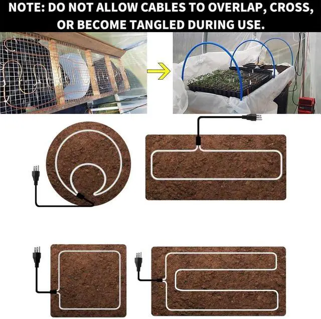 Alt view image 5 of 5 - Soil Heating Cable with Thermostat Temperature Controller Electric Soil Warming Cable Plant Soil Heater Cable for Garden, Cold Frame,Seed Starting, Plant Germination, Greenhouse (50ft)