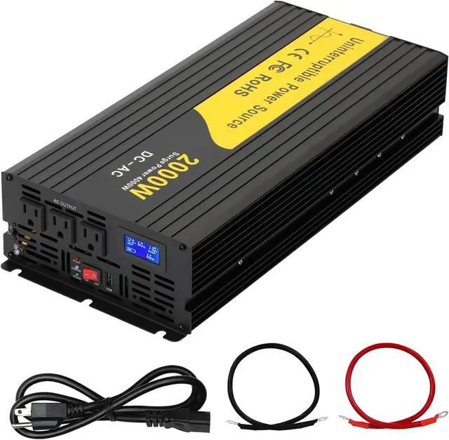 Main image of 2000W Primary Sump Pump Backup System, Basment Protection Backup Inverter | LCD Display, Auto Switches for Continuous Sump Pump Operation, Basement Emergency and Power Outage Backup