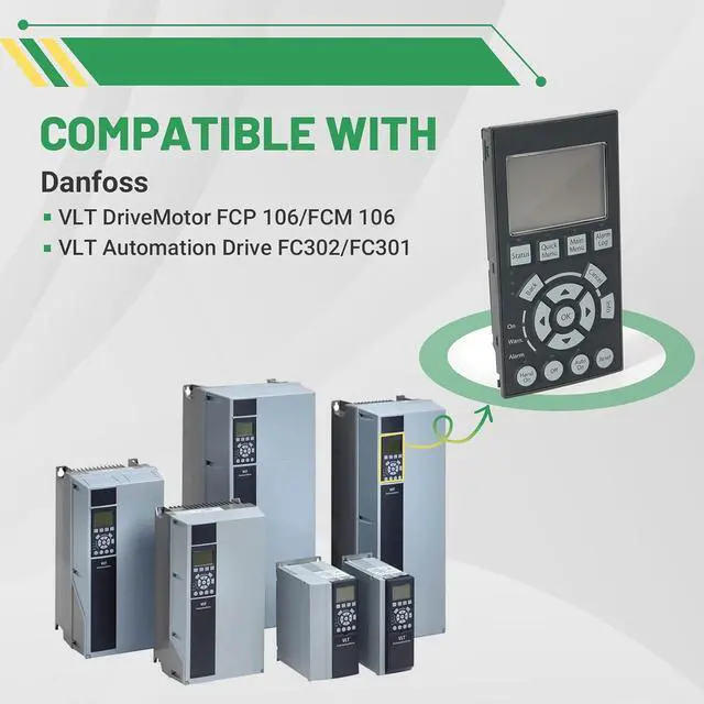 Alt view image 2 of 6 - 130B1107 Drive Graphical Local Control Panel Compatible with Danfoss VLT Automation Drive FC302 FC301 Inverter LCD Operation Panel, LCP102 Display Panel, Variable Frequency Drives