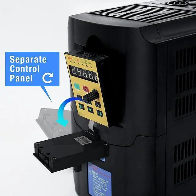 Alt view image 3 of 6 - VFD 7.5KW 10HP 220V 1 or 3 Phase Input 3 Phase 0-400HZ Output 50A Variable Frequency Drive Controller Vector Control Inverter Converter for CNC Motor Speed Control and Spindle
