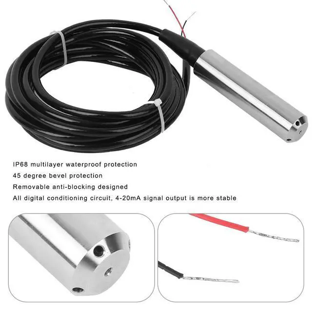 Alt view image 4 of 7 - Tl-136 0-5M,Czujnik Poziomu Cieczy,Liquid Level Transmitter,Submersible Level Sensor 4-20ma,Sensors TL136 Liquid Level Transmitter Water Level Sensor Detector 24VDC 420mA Output(Range 0-5 Meters)