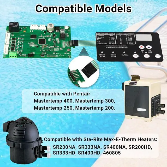 Alt view image 2 of 6 - 42002-0007S 461105 Control Board Kit Compatible with Pentair Mastertemp 400 | Replacement Part for Pentair Mastertemp 400 300 250 200 Sta-Rite Max-E-Therm NA and LP Series Pool/Spa Heater