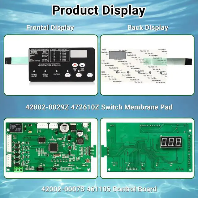 Alt view image 3 of 6 - 42002-0007S 461105 Control Board Kit Compatible with Pentair Mastertemp 400 | Replacement Part for Pentair Mastertemp 400 300 250 200 Sta-Rite Max-E-Therm NA and LP Series Pool/Spa Heater