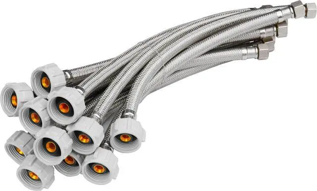 Main image of 12 PACKS Toilet Hose Supply Line 12 Inch Braided 7/8" BC x 3/8"Comp,NSF | Flexible Toilet Water Hose Connector,Stainless Steel Water Supply Line for Toilet Hose Replacement