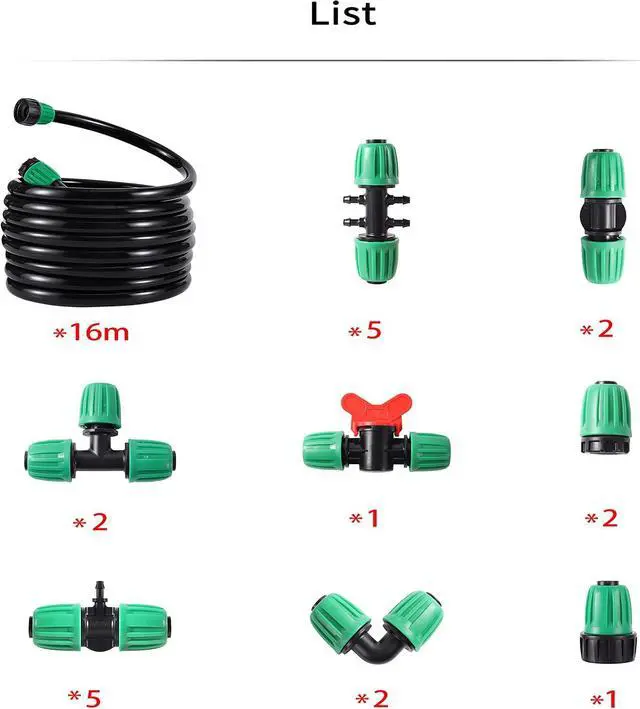 Alt view image 2 of 7 - 52 FT 1/2PVC Garden Irrigation Tubing HoseOD:16mm,ID:12mm) | 1/2" Drip Irrigation Tubing Main Line Hose Tube with Drip Irrigation Fitting Connector for Garden Watering System