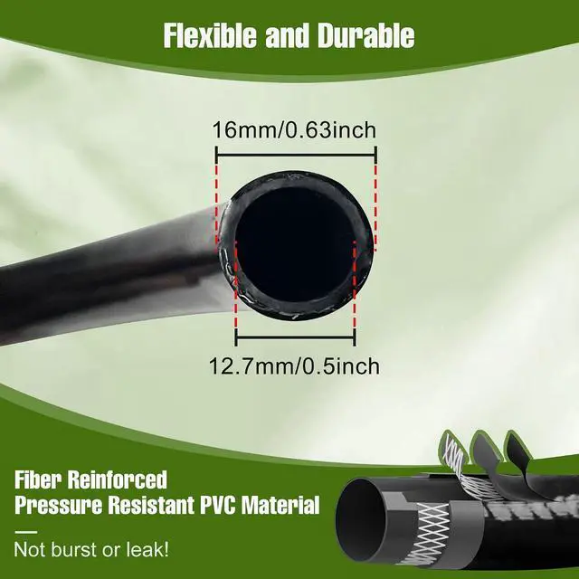 Alt view image 2 of 7 - 100FT 1/2 Inch Drip Irrigation Tubing with 10 Pack 1/2" to 1/4" Drip Irrigation Fittings, Drip Line Hose & Push-to-Fit 3-Way | 4-Way | 6-Way Splitter Connectors, for Drip Irrigation System