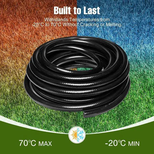 Alt view image 3 of 7 - 100FT 1/2 Inch Drip Irrigation Tubing with 10 Pack 1/2" to 1/4" Drip Irrigation Fittings, Drip Line Hose & Push-to-Fit 3-Way | 4-Way | 6-Way Splitter Connectors, for Drip Irrigation System
