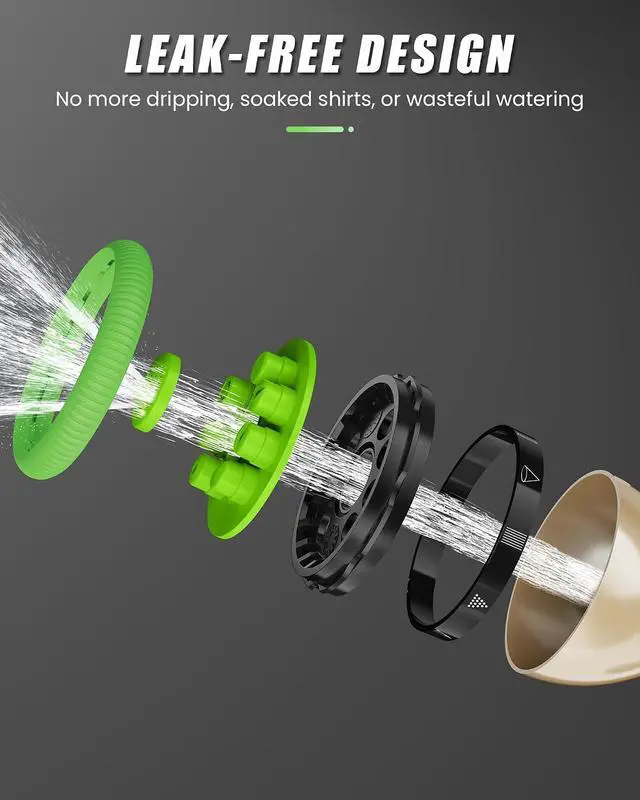 Alt view image 6 of 7 - Garden Hose Nozzle, Heavy Duty Metal Water Hose Sprayer Nozzle with 9 Adjustable Spray Patterns, High Pressure Hand Sprayer for Watering Plants, Lawns, Car and Pet Washing (2Pack, Green)
