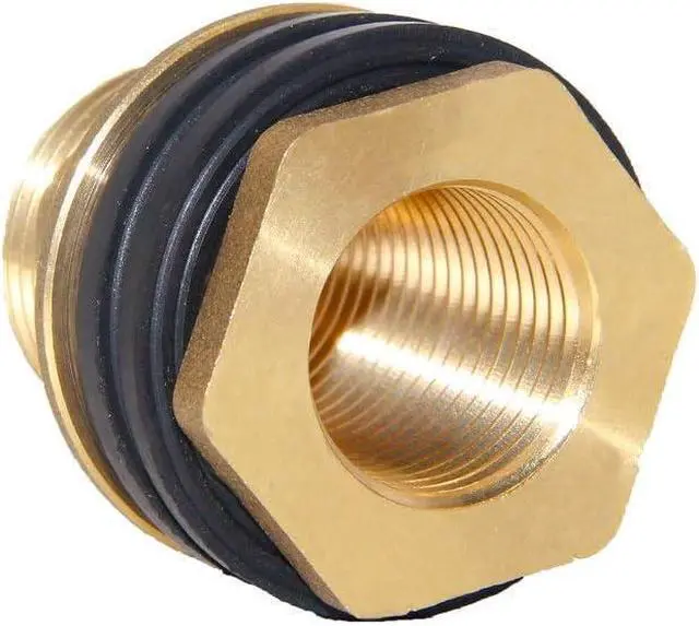 Alt view image 3 of 7 - 6PCS 1/2" Female 3/4" Male Brass Water Tank Bulkhead Tank Fitting | With Rubber Ring, Soild Brass, Provides Stable And Leakproof Connection, Water Tank Connector