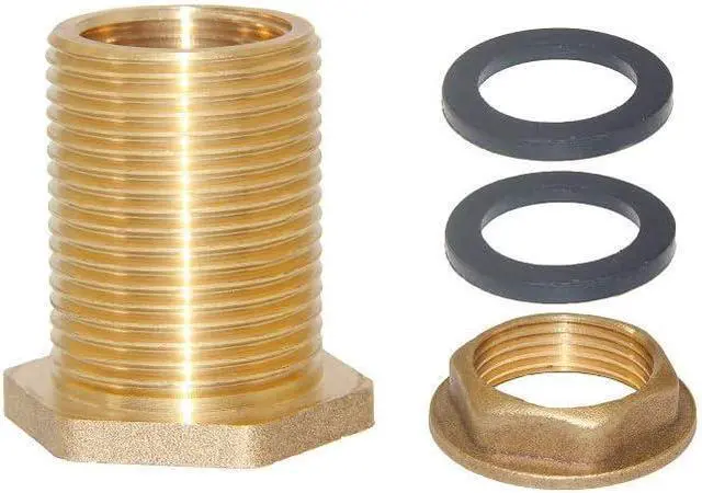Alt view image 4 of 7 - 6PCS 1/2" Female 3/4" Male Brass Water Tank Bulkhead Tank Fitting | With Rubber Ring, Soild Brass, Provides Stable And Leakproof Connection, Water Tank Connector