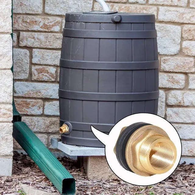 Alt view image 6 of 7 - 6PCS 1/2" Female 3/4" Male Brass Water Tank Bulkhead Tank Fitting | With Rubber Ring, Soild Brass, Provides Stable And Leakproof Connection, Water Tank Connector