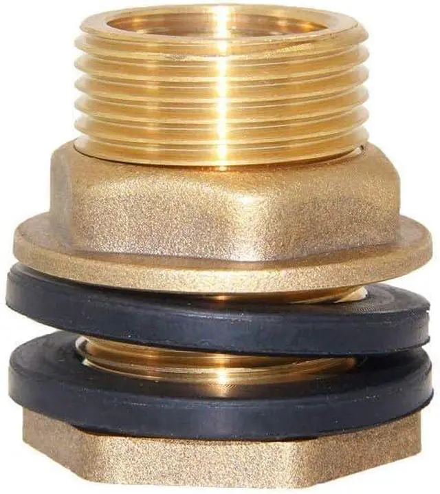Alt view image 7 of 7 - 6PCS 1/2" Female 3/4" Male Brass Water Tank Bulkhead Tank Fitting | With Rubber Ring, Soild Brass, Provides Stable And Leakproof Connection, Water Tank Connector