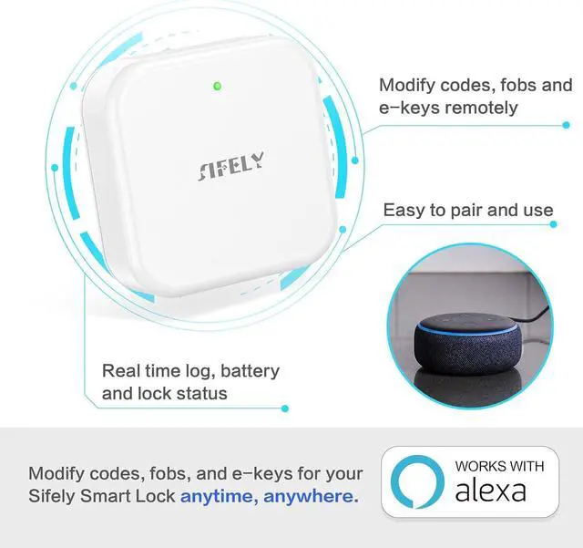 Alt view image 2 of 5 - Smart Lock Wi-Fi Gateway - Remote Access Hub for Smart Door Lock, Works with App & Alexa (Model G2, Supports 2.4G Wi-Fi Only)