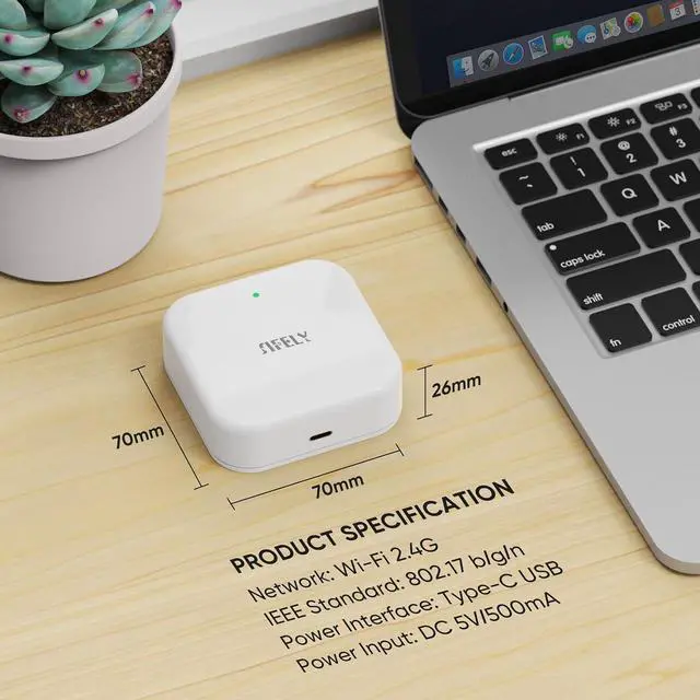 Alt view image 5 of 5 - Smart Lock Wi-Fi Gateway - Remote Access Hub for Smart Door Lock, Works with App & Alexa (Model G2, Supports 2.4G Wi-Fi Only)