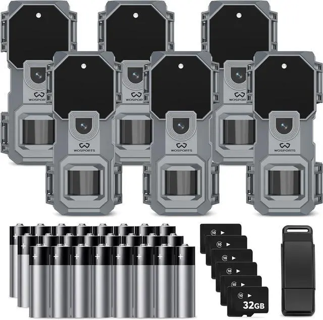 Main image of Mini Trail Camera 6 Pack 32MP 1080P HD Deer Camera with 32GB SD Card Game Cameras with Night Vision Motion Activated Waterproof with Card Reader
