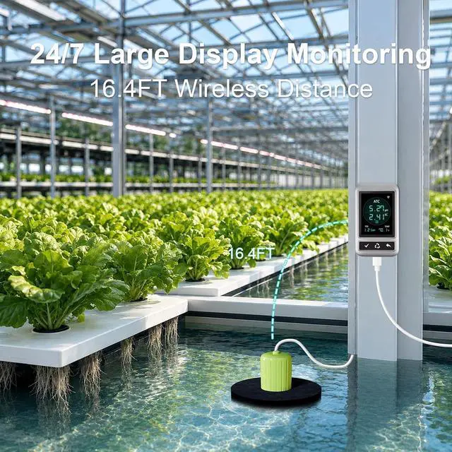 Alt view image 4 of 7 - WiFi Smart Hydroponics Monitor, 4-in-1 Continuous pH Meter, EC TDS PPM & Temp Tester, 24/7 App Data Export & Real-Time Alerts for Hydroponic Grow System Indoor Grow Tent DWC Aquaponics