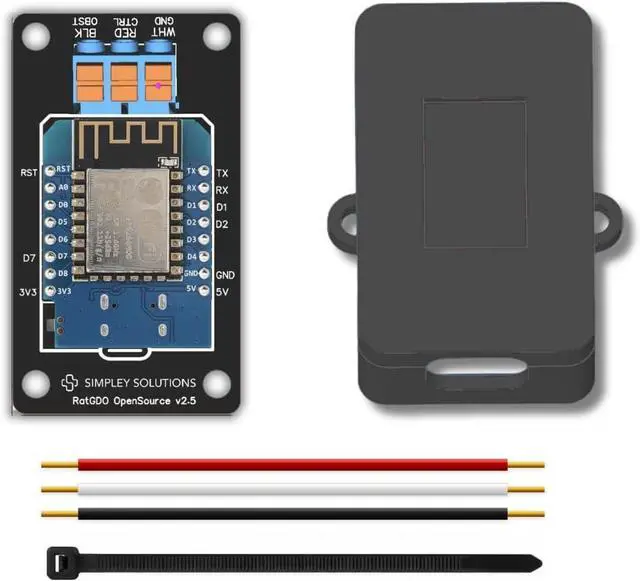 Main image of Smart Garage Door Opener, RatGDO Open Source Board with Case. Works with Chamberlain and Liftmaster Models | Security+ 2.0 | No Subscription Fees (Included D1 Mini ESP12 ESP8266 | HomeKit/ Home)
