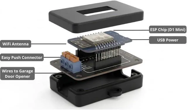 Alt view image 2 of 2 - Smart Garage Door Opener, RatGDO Open Source Board with Case. Works with Chamberlain and Liftmaster Models | Security+ 2.0 | No Subscription Fees (Included D1 Mini ESP12 ESP8266 | HomeKit/ Home)