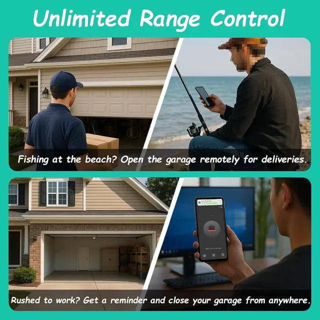 Alt view image 4 of 7 - Smart Garage Door Opener Remote,Compatible with licode Genie Overhead Door Garage Door Opener,Compatible with Alexa Google Home iPhone Siri WiFi