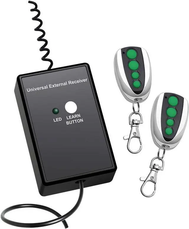 Main image of ERM12 Universal External Receiver with 2 Remote Control Transmitters for Automatic Swing Sliding Gate Opener Garage Door Opener, Remote Operator Accessory for Outdoor Use