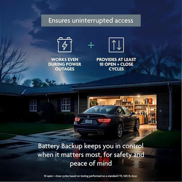 Alt view image 4 of 7 - Chamberlain Belt Drive myQ Garage Door Opener, 3/4HP w/Fixed Camera | Ultra quiet belt drive, smart garage myQ integration, Includes: 2 remotes, wall control, battery backup & safety sensors