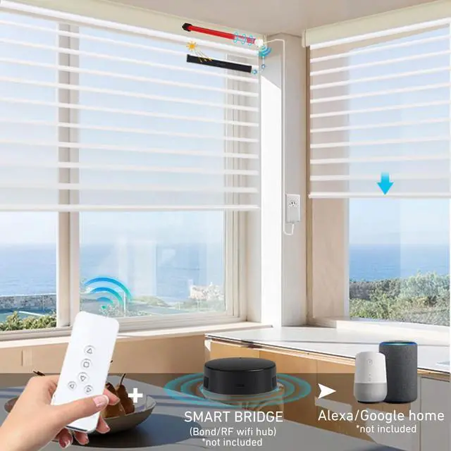 Alt view image 2 of 7 - Rechargeable Wireless Tubular Roller Shade Motor Kit, with Remote Control for Motorized Electric Roller Blind Shades, 1.5 inch Tube
