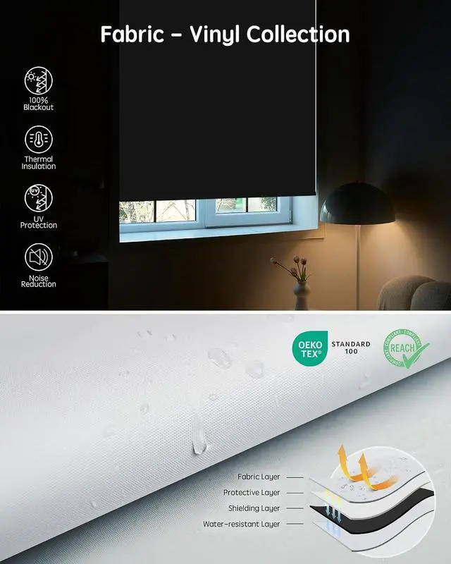Alt view image 5 of 7 - Motorized Blinds with Remote, Smart Blinds for Windows, Custom Size | Automatic Blinds with Voice Control, Works with Alexa, Google Assistant, Home, 100% Blackout, Bedroom Home Office